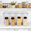 Vinsani 4 Pack Cereal Container Set Plastic Food Kitchen Storage Container Practical Airtight Lids Leak-Proof Cereal Dispenser Ideal for Cereal, Pasta, Sugar, Flour, Rice 