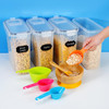 Vinsani 4 Pack Cereal Container Set Plastic Food Kitchen Storage Container Practical Airtight Lids Leak-Proof Cereal Dispenser Ideal for Cereal, Pasta, Sugar, Flour, Rice 