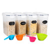 Vinsani 4 Pack Cereal Container Set Plastic Food Kitchen Storage Container Practical Airtight Lids Leak-Proof Cereal Dispenser Ideal for Cereal, Pasta, Sugar, Flour, Rice 