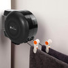 Vinsani 30 metre Retractable Reel Clothes Lines Washing Line with Twin Cable - Wall Mounted Heavy Duty Clothes Dryer 2 x 15m Lines of Drying Space, Full Black