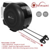 Vinsani 30 metre Retractable Reel Clothes Lines Washing Line with Twin Cable - Wall Mounted Heavy Duty Clothes Dryer 2 x 15m Lines of Drying Space, Full Black