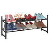 Vinsani 2/3/4/5 Tier Minimalist Shoe Rack Extendable Adjustable Metal Organiser Open Storage Stand Heavy Duty Storage Unit Easy Assembly – Black & Grey