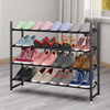 Vinsani 2/3/4/5 Tier Minimalist Shoe Rack Extendable Adjustable Metal Organiser Open Storage Stand Heavy Duty Storage Unit Easy Assembly – Black & Grey