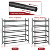 Vinsani 2/3/4/5 Tier Minimalist Shoe Rack Extendable Adjustable Metal Organiser Open Storage Stand Heavy Duty Storage Unit Easy Assembly – Black & Grey