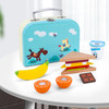 SOKA Wooden Lunchbox Sandwich Set Traditional Lunch Box with Play Food Sandwich Banana Yogurt Pretend Role Play Game Educational Development Perfect Gift for Kids Children Girls Boys 3 years old +