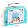 SOKA Wooden Lunchbox Sandwich Set Traditional Lunch Box with Play Food Sandwich Banana Yogurt Pretend Role Play Game Educational Development Perfect Gift for Kids Children Girls Boys 3 years old +