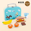 SOKA Wooden Lunchbox Sandwich Set Traditional Lunch Box with Play Food Sandwich Banana Yogurt Pretend Role Play Game Educational Development Perfect Gift for Kids Children Girls Boys 3 years old +