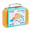 SOKA Wooden Pet Hospital Pretend Playset Educational Preschool Animal Vet Doctor Clinic Role Play Veterinarian Toy Kit with Carry Case for Children Kids Girls Boys Ages 3 year old +