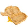 Vinsani Bamboo Elephant Plate Bowl and Spoon Set for Baby/Toddler, Suction Plate, Stay-Put Non-Slip Base Design, Hypoallergenic, Food-grade Silicone and BPA-Free Baby Feeding Set