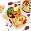 Vinsani Bamboo Elephant Plate Bowl and Spoon Set for Baby/Toddler, Suction Plate, Stay-Put Non-Slip Base Design, Hypoallergenic, Food-grade Silicone and BPA-Free Baby Feeding Set