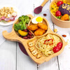 Vinsani Bamboo Elephant Plate Bowl and Spoon Set for Baby/Toddler, Suction Plate, Stay-Put Non-Slip Base Design, Hypoallergenic, Food-grade Silicone and BPA-Free Baby Feeding Set