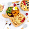 Vinsani Bamboo Elephant Plate Bowl and Spoon Set for Baby/Toddler, Suction Plate, Stay-Put Non-Slip Base Design, Hypoallergenic, Food-grade Silicone and BPA-Free Baby Feeding Set