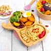 Vinsani Bamboo Elephant Plate Bowl and Spoon Set for Baby/Toddler, Suction Plate, Stay-Put Non-Slip Base Design, Hypoallergenic, Food-grade Silicone and BPA-Free Baby Feeding Set