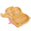 Vinsani Bamboo Elephant Plate Bowl and Spoon Set for Baby/Toddler, Suction Plate, Stay-Put Non-Slip Base Design, Hypoallergenic, Food-grade Silicone and BPA-Free Baby Feeding Set