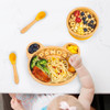 Vinsani Bamboo Panda Plate Bowl and Spoon Set for Baby/Toddler, Suction Plate, Stay-Put Non-Slip Base Design, Hypoallergenic, Food-grade Silicone and BPA-Free Baby Feeding Set