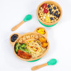 Vinsani Bamboo Panda Plate Bowl and Spoon Set for Baby/Toddler, Suction Plate, Stay-Put Non-Slip Base Design, Hypoallergenic, Food-grade Silicone and BPA-Free Baby Feeding Set