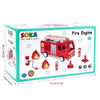 SOKA Wooden Fire Engine Truck with Firefighter Figurines Educational Montessori Blocks Firefight Vehicle Toy Set Gift for Children Kids Boy Girl Ages 3 years old +