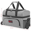 Vinsani 20 / 23 / 30L Cooler Bag Dual Compartment Grey Curve Large Capacity Double Decker Insulated Picnic Storage Bag Foldable Leakproof & Portable Suitable for Picnic Camping Beach Car Outdoor