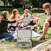 Vinsani 20 / 23 / 30L Cooler Bag Dual Compartment Grey Curve Large Capacity Double Decker Insulated Picnic Storage Bag Foldable Leakproof & Portable Suitable for Picnic Camping Beach Car Outdoor
