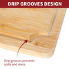 Vinsani Bamboo Chopping Board Set of 3 Wooden Kitchen Cutting Board Serving Platter 100% Natural Organic Bamboo Eco-Friendly Hypoallergenic Various Sizes Perfect for Cutting Meat Cheese & Fruit