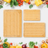 Vinsani Bamboo Chopping Board Set of 3 Wooden Kitchen Cutting Board Serving Platter 100% Natural Organic Bamboo Eco-Friendly Hypoallergenic Various Sizes Perfect for Cutting Meat Cheese & Fruit