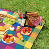 Vinsani 200 x 180cm Folding Picnic Blanket Waterproof & Sandproof Backing - Ideal for Camping & Outdoor Picnic – Rug Mat with Carry Handle