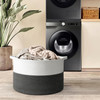 Vinsani Laundry Basket Natural Cotton Hand-Woven Rope Hamper Two Tone Scandinavian Home Décor Minimalist Aesthetic Storage For Clothes Baby Toys Nursery Bathroom and Bedroom Use