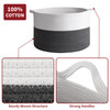 Vinsani Laundry Basket Natural Cotton Hand-Woven Rope Hamper Two Tone Scandinavian Home Décor Minimalist Aesthetic Storage For Clothes Baby Toys Nursery Bathroom and Bedroom Use