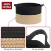 Vinsani Laundry Basket Natural Cotton Hand-Woven Rope Hamper Two Tone Scandinavian Home Décor Minimalist Aesthetic Storage For Clothes Baby Toys Nursery Bathroom and Bedroom Use