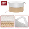 Vinsani Laundry Basket Natural Cotton Hand-Woven Rope Hamper Two Tone Scandinavian Home Décor Minimalist Aesthetic Storage For Clothes Baby Toys Nursery Bathroom and Bedroom Use