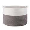 Vinsani Laundry Basket Natural Cotton Hand-Woven Rope Hamper Two Tone Scandinavian Home Décor Minimalist Aesthetic Storage For Clothes Baby Toys Nursery Bathroom and Bedroom Use
