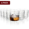 Vinsani Set of 6 Regal Whisky Tumblers 300ml Glasses Classic Cut Transparent Vintage Whiskey Rum Cocktail Drinkware Glasses Bar Gift Set for Men Women