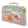 SOKA Kids Metal Tin Teapot Set with Carry Case Toy for Kids - 18 Pcs Illustrated Colourful Design Pretend Role Play Toy Tea Party Set Playhouse for Children Boys Girls