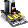 Vinsani 72 Capsules Coffee Pod Storage with 2 Sliding Drawers - Non Slip Surface Stackable Holder Organiser Box Coffee Capsules Tray Coffee Machine Stand for Dolce Gusto Coffee Pods