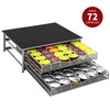 Vinsani 72 Capsules Coffee Pod Storage with 2 Sliding Drawers - Non Slip Surface Stackable Holder Organiser Box Coffee Capsules Tray Coffee Machine Stand for Dolce Gusto Coffee Pods