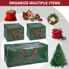 Vinsani® Extra Large Christmas Tree Storage Bag 3pc Set Garland Storage Bags Dual Zippered Storage Containers Waterproof Durable Zip Bag Reinforced Carry Handles for Xmas Decorations