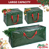 Vinsani® 3pcs Extra Lage Christmas Tree Storage Bags Waterproof Durable Zip Bag Fabric Xmas Tree Accessories Décor Ornaments Baubles Tinsels Lights Organiser with Handles Prevents Moisture & Dust