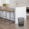 Vinsani Round Mesh Trash Can | 2 Pack | Minimalist Stylish Modern Metal Waste Basket Rubbish Trash Garbage Bin for Office Dorm Bedroom Kitchen Living Room Bathroom - 26.5cm x 23.5cm - Black