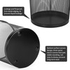Vinsani Round Mesh Trash Can | 2 Pack | Minimalist Stylish Modern Metal Waste Basket Rubbish Trash Garbage Bin for Office Dorm Bedroom Kitchen Living Room Bathroom - 26.5cm x 23.5cm - Black