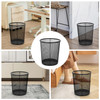 Vinsani Round Mesh Trash Can | 2 Pack | Minimalist Stylish Modern Metal Waste Basket Rubbish Trash Garbage Bin for Office Dorm Bedroom Kitchen Living Room Bathroom - 26.5cm x 23.5cm - Black