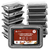 Vinsani 1 Compartment Meal Prep Containers – 10/20/30 Pack 28oz BPA-Free Reusable Plastic Food Storage Trays with Lids, Stackable Bento Lunch Boxes – Microwave, Freezer & Dishwasher Safe