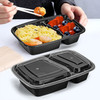 Vinsani 2 Compartment Meal Prep Containers – 10/20/30 Pack 30oz BPA-Free Reusable Plastic Food Storage Trays with Lids, Stackable Bento Lunch Boxes – Microwave, Freezer & Dishwasher Safe