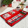 Vinsani Large Christmas Gift Wrap Storage Bag Flexible Compartments – Waterproof Fabric Organiser for Wrapping Paper Rolls, Gift Tags, Bows & Accessories – Durable Red Storage Solution (103x36x13cm)