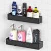 Vinsani 2 Pack Rustproof Shower Caddy Shelf – Quick-Dry & Drill-Free Bathroom Organiser with 4 Hooks | Large Wall Mounted Adhesive Storage Rack for Shampoo, Soap & Accessories