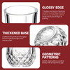 Vinsani Set of 6 Crystal Tall Glasses 350ml – Elegant Transparent Cut Glass Tumblers for Juice Whisky Wine Cocktails Rum Brandy Cocktail Gin Beer Vintage Style Drinkware for Home, Bar or Restaurant
