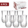 Vinsani Set of 6 Crystal Tall Glasses 350ml – Elegant Transparent Cut Glass Tumblers for Juice Whisky Wine Cocktails Rum Brandy Cocktail Gin Beer Vintage Style Drinkware for Home, Bar or Restaurant