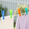 Vinsani Clothes Pegs for Washing Line - Non-Slip Heavy Duty Strong Plastic Washing Pegs with Secure Grip - Indoor Outdoor Plastic Pegs for Sheets Towels Delicates Large Laundry Pegs - 52 pcs