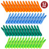 Vinsani Clothes Pegs for Washing Line - Non-Slip Heavy Duty Strong Plastic Washing Pegs with Secure Grip - Indoor Outdoor Plastic Pegs for Sheets Towels Delicates Large Laundry Pegs - 52 pcs