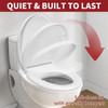 Vinsani Quick Release Toilet Seat Soft Close Thermoset Lid with Push Button Detach Anti-Slip Bumpers Easy Clean Hinges | Universal Bathroom Bowl Seating Fit for O Shaped Toilets - 43 x 36 x 12.5 cm