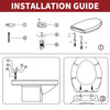 Vinsani Quick Release Toilet Seat Soft Close Thermoset Lid with Push Button Detach Anti-Slip Bumpers Easy Clean Hinges | Universal Bathroom Bowl Seating Fit for O Shaped Toilets - 43 x 36 x 12.5 cm